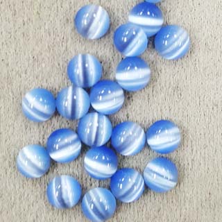 6MM ROUND CABOCHON CAT'S EYE LIGHT BLUE(20PCS/BAG)